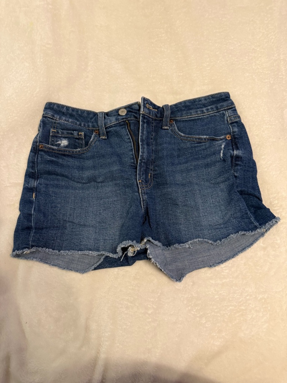 Old Navy Dark Blue Denim Frayed Hem Shorts
